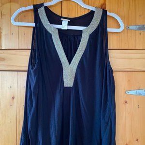 Decorated Deep V Tank Top